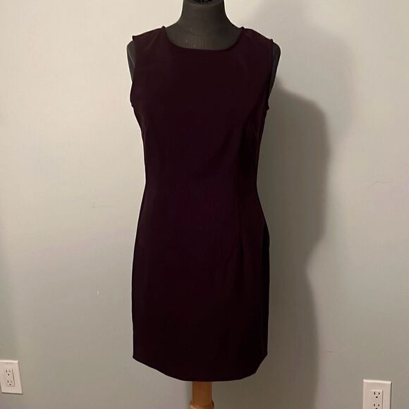Women's Wine Velour Sleeveless Evening Sheath Dress - Picture 1 of 6